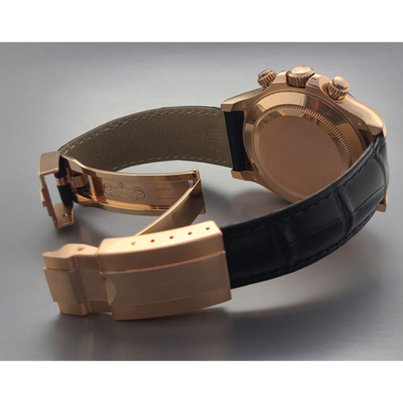 Rolex Cosmograph Daytona 116515LN Leather strap Black Pink Dial 40mm Mens Replica Watch