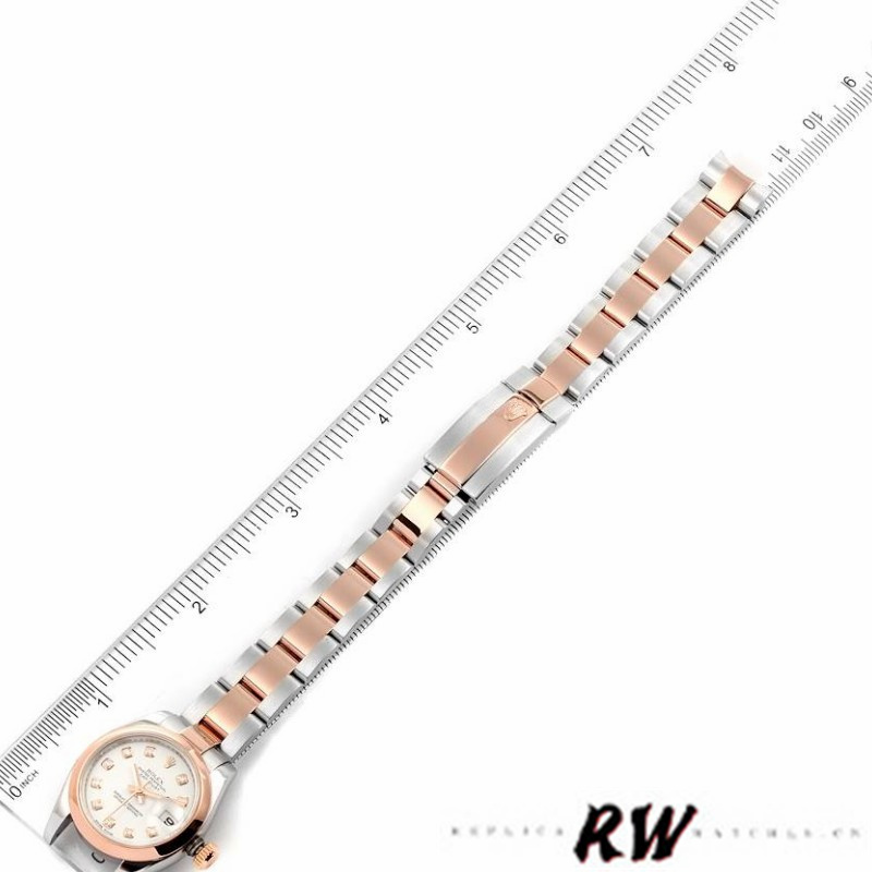 Rolex Datejust 179161 Stainless Steel and Everose Gold White Diamond Dial 26MM Lady Replica Watch