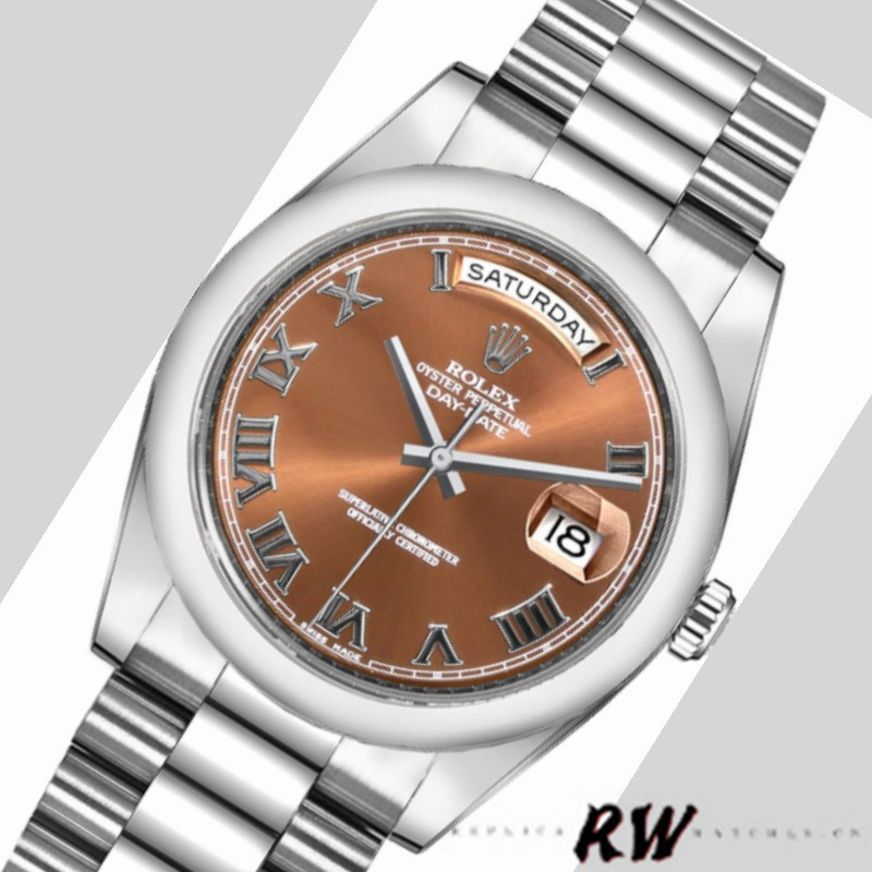 Rolex Day-Date 118209 Copper Brown Dial 36mm Unisex Replica Watch