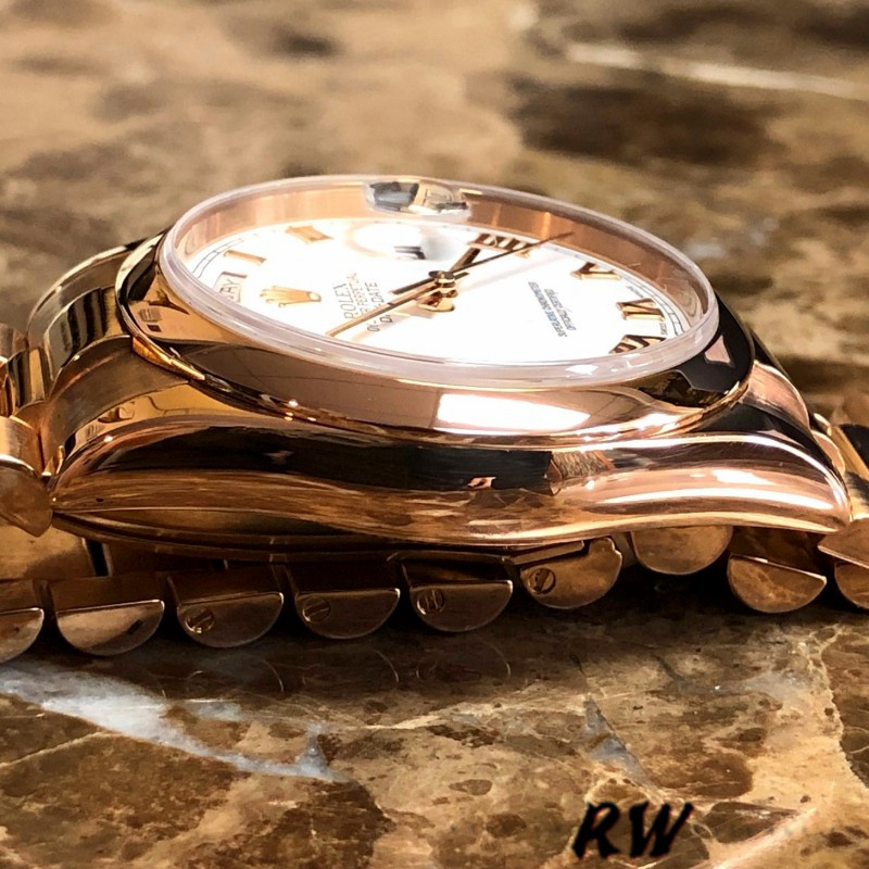 Rolex Day-Date 118205 Everose Gold White Dial 36mm Unisex Replica Watch