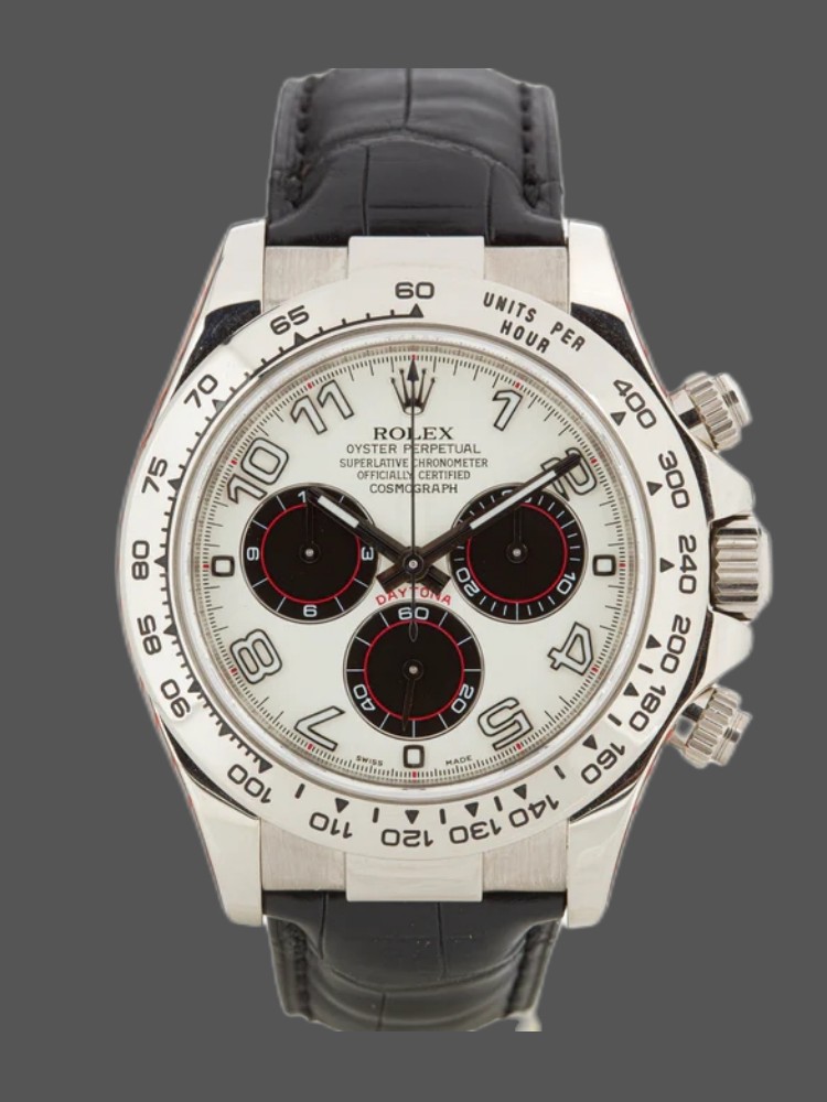 Rolex Daytona 116519 White Dial Black Eyes 40mm Mens Replica Watch