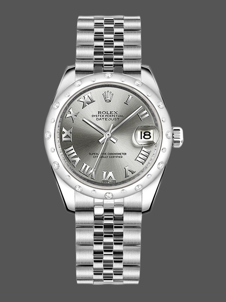 Rolex Datejust 178344 Rhodium Grey Dial Jubilee Bracelet 31MM Lady Replica Watch