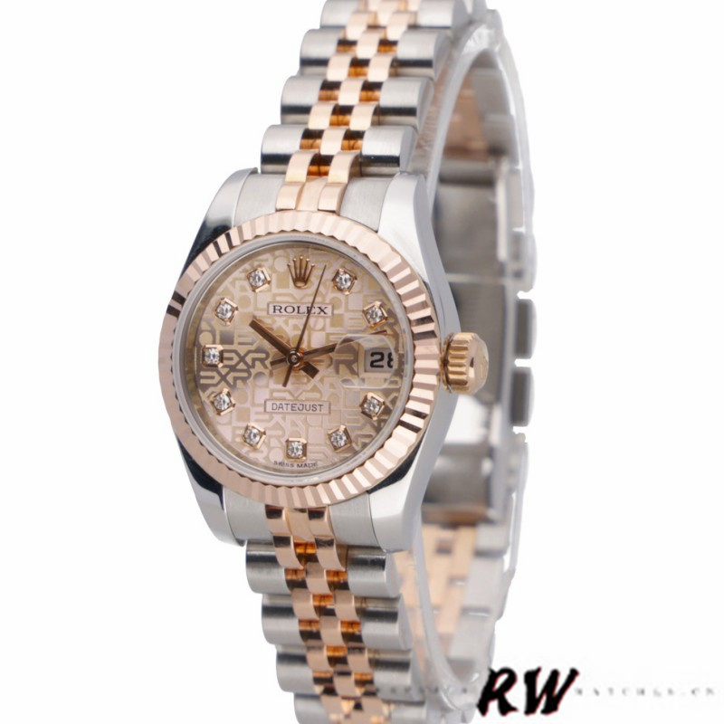 Rolex Datejust 179171 Pink Jubilee Dial Fluted Bezel 26MM Lady Replica Watch
