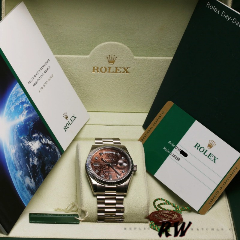 Rolex Day-Date 118239 Jubilee Chocolate Brown Dial 36mm Unisex Replica Watch