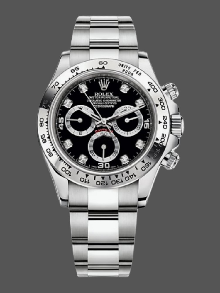 Rolex Cosmograph Daytona 116509 Black Dial White Gold 40MM Mens Replica Watch