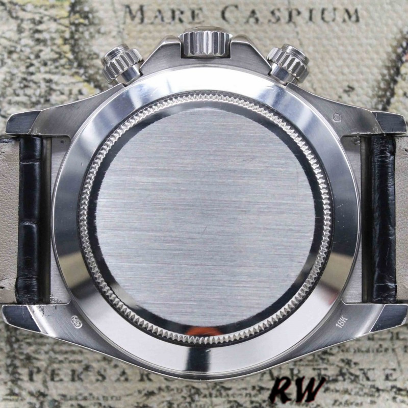 Rolex Daytona 16519 White Dial Black Leather strap 40mm Mens Replica Watch