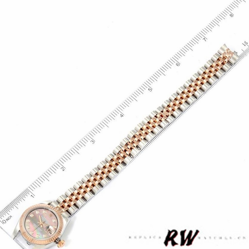 Rolex Datejust 179171 Black Mother of Pearl Diamond Dial 26MM Lady Replica Watch