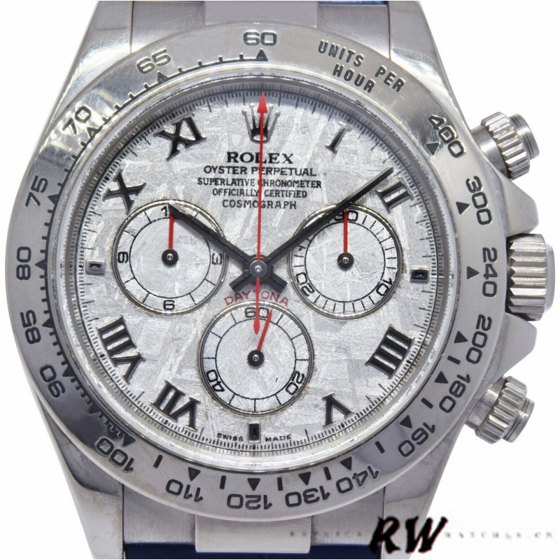 Rolex Daytona 116519 Blue Leather strap Meteorite Dial 40mm Mens Replica Watch