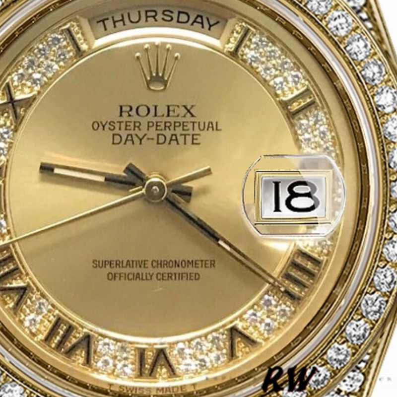 Rolex Day-Date 118388 Champagne Diamond Dial Yellow Gold 36MM Unisex Replica Watch