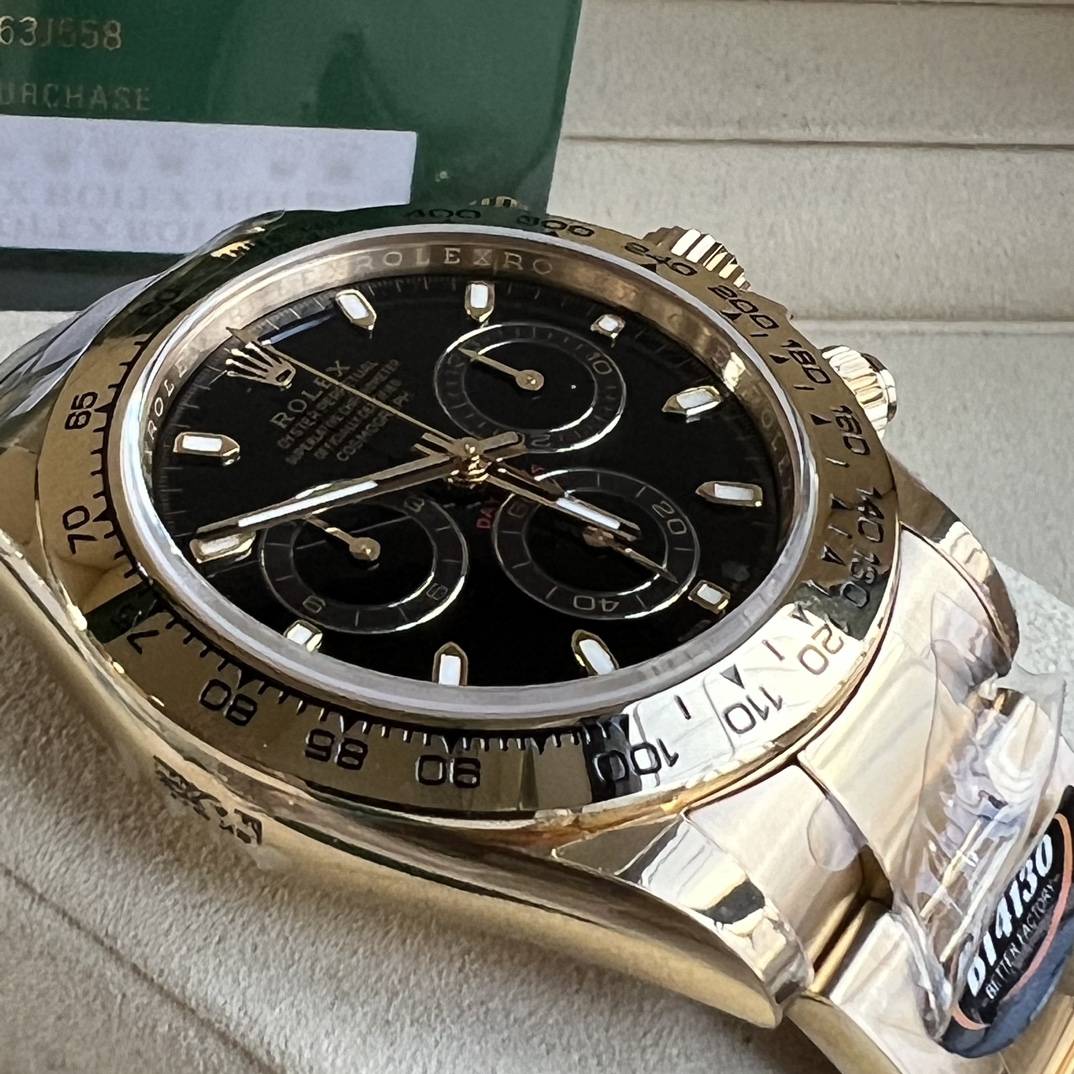 Rolex Daytona 116508 Yellow Gold Black Index Dial 40MM Mens Replica Watch