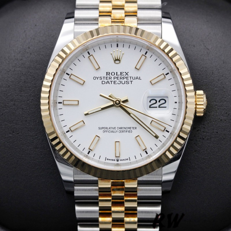 Rolex Datejust m126233 0019 White Index Dial Fluted Bezel 36MM Unisex Replica Watch