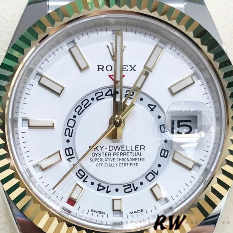 Rolex Sky-Dweller 326933 Stainless Steel White Dial 42MM Mens Replica Watch