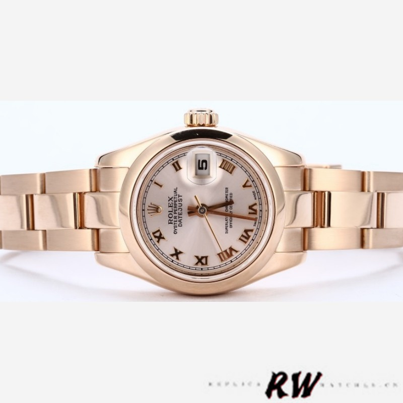 Rolex Datejust 179165 Everose Gold Pink Roman Dial 26MM Lady Replica Watch