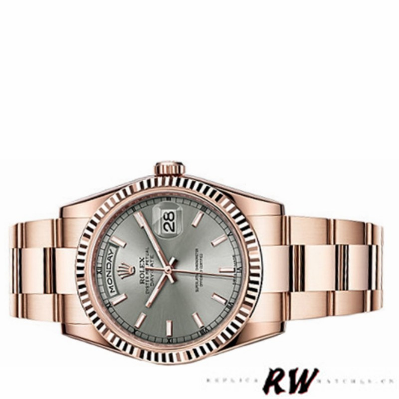 Rolex Day-Date 118235 Rhodium Grey Dial 36mm Unisex Replica Watch