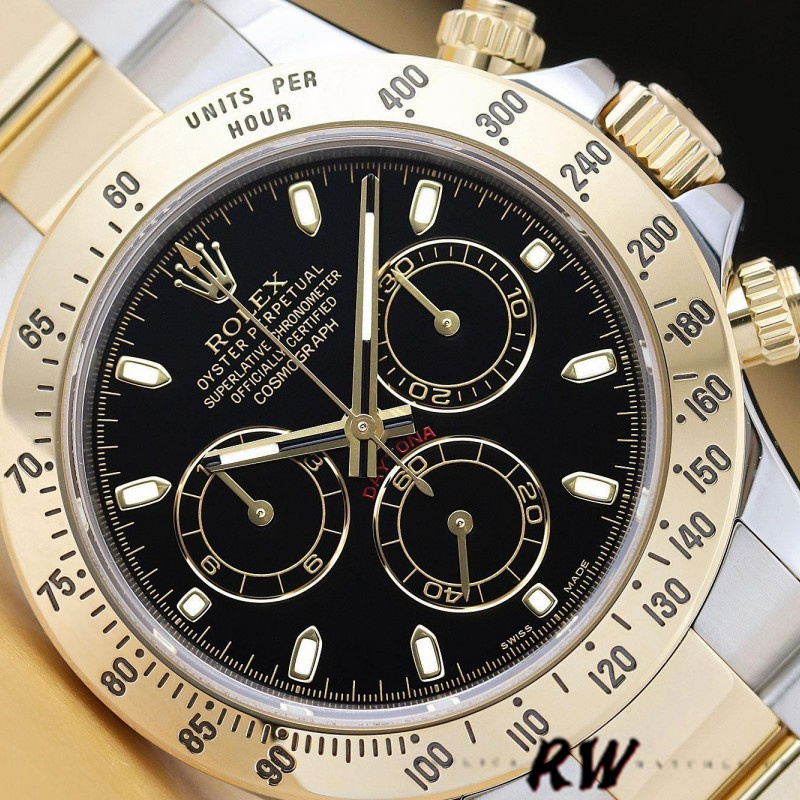 Rolex Daytona 116523 Stainless Steel Black Dial 40mm Mens Replica Watch