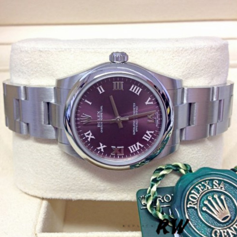 Rolex Oyster Perpetual 177200 Grape Red Dial 31mm Lady Replica Watch
