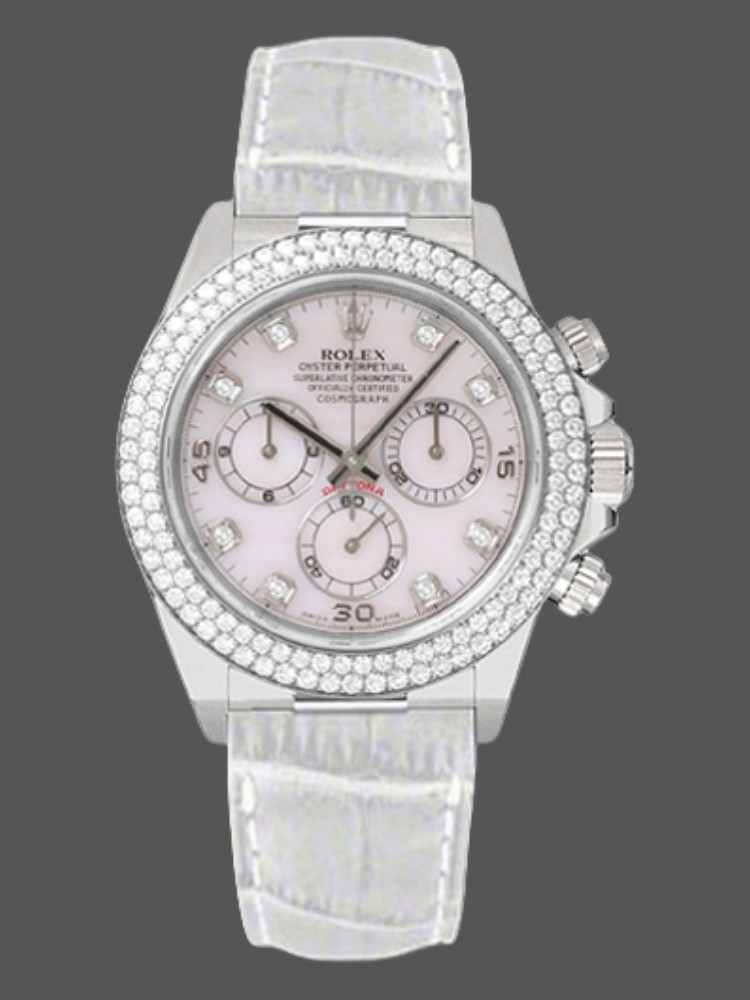 Rolex Cosmograph Daytona 116589 White MOP Diamond Dial 40MM Mens Replica Watch