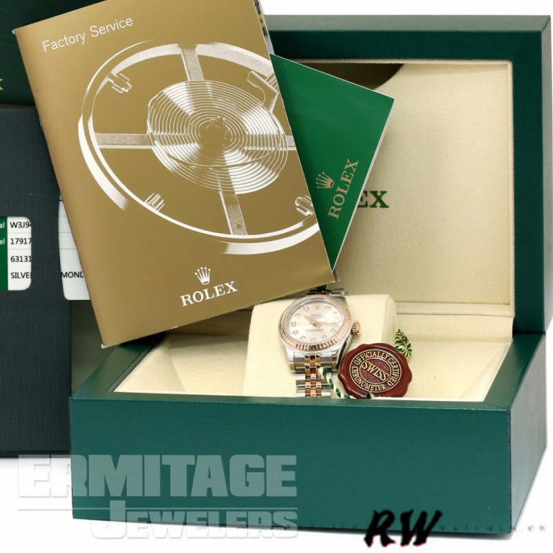 Rolex Datejust 179171 Silver Diamonds Dial Fluted Bezel 26MM Lady Replica Watch