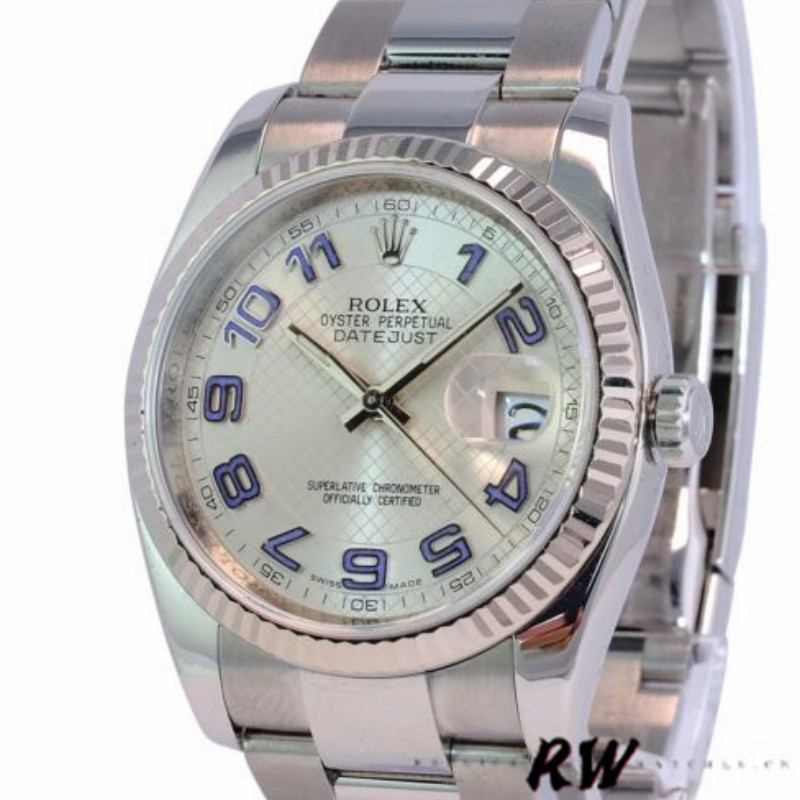 Rolex Datejust 116234 Silver Dial Fluted Bezel 36mm Unisex Replica Watch