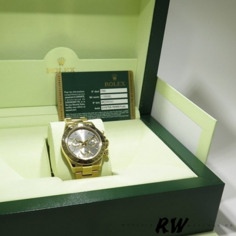 Rolex Cosmograph Daytona 116528 Grey Index Dial 40MM Mens Replica Watch