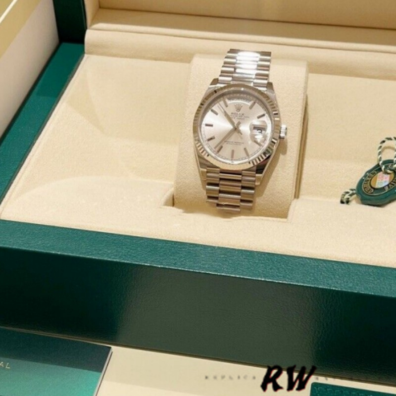 Rolex Day-Date 128239 0005 White Gold Silver Index Dial 36MM Unisex Replica Watch