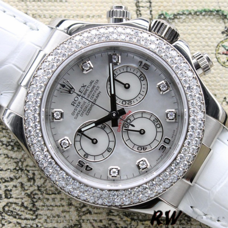 Rolex Cosmograph Daytona 116589 White MOP Diamond Dial 40MM Mens Replica Watch