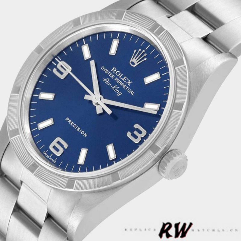 Rolex Oyster Perpetual 177210 Stainless Steel Blue Dial 31mm Lady Replica Watch