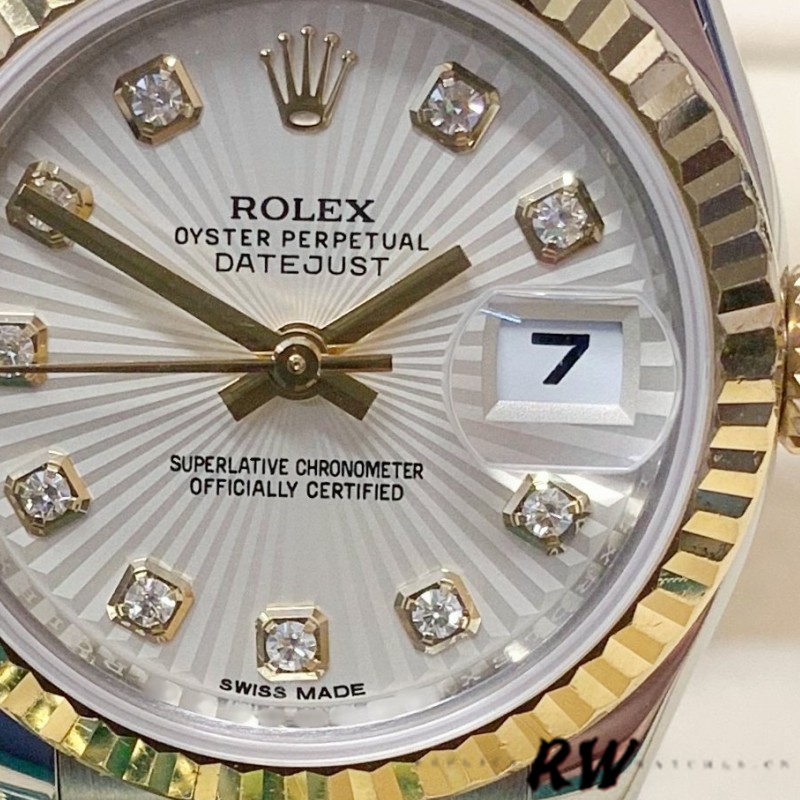 Rolex Datejust 179173 Ivory Sunbeam Diamond Dial Fluted Bezel 26MM Lady Replica Watch
