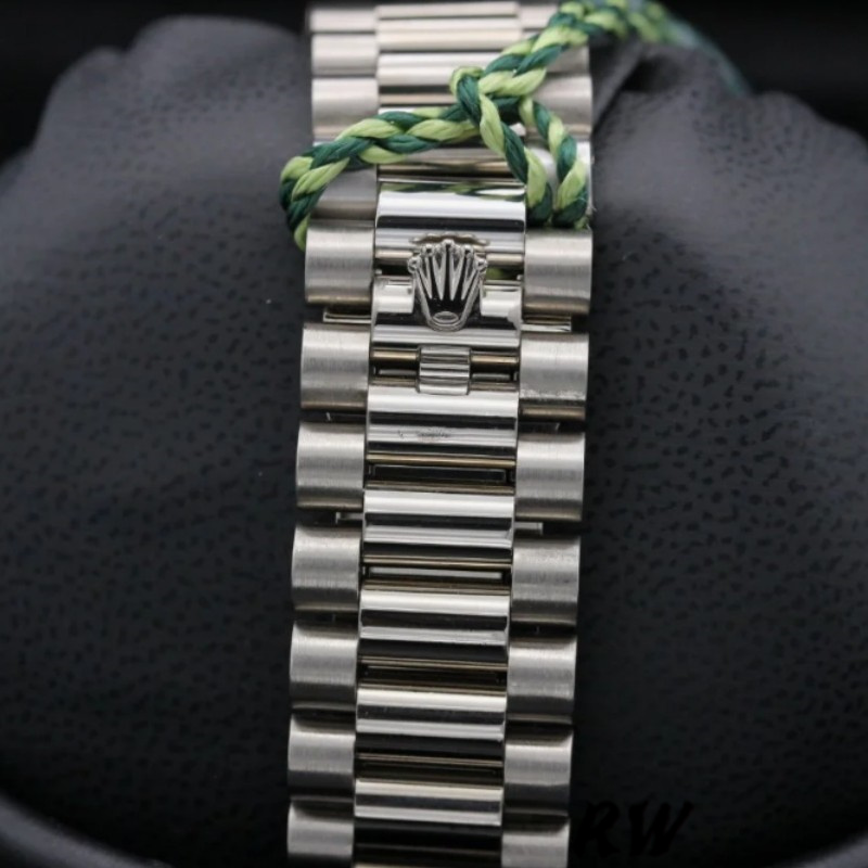 Rolex Day-Date 228349RBR Silver Dial Diamond Bezel 40mm Mens Replica Watch