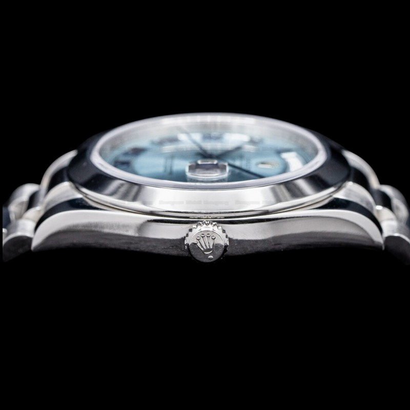 Rolex Day-Date 218206 Concentric Circle Ice Blue Dial Platinum 41MM Mens Replica Watch