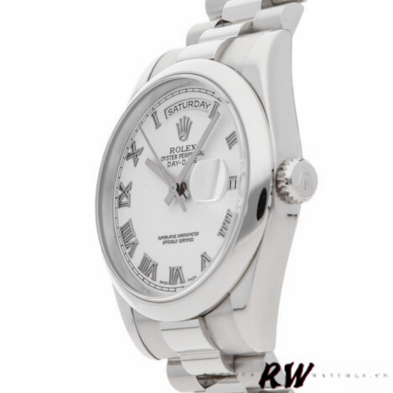 Rolex Day-Date 118206 White Roman Numeral 36mm Unisex Replica Watch