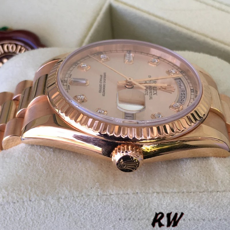 Rolex Day-Date 118235 Pink Diamond Dial 36mm Lady Replica Watch
