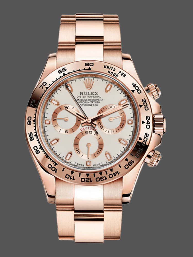 Rolex Cosmograph Daytona 116505 Oyster Bracelet Rose Ivory Dial 40mm Mens Replica Watch