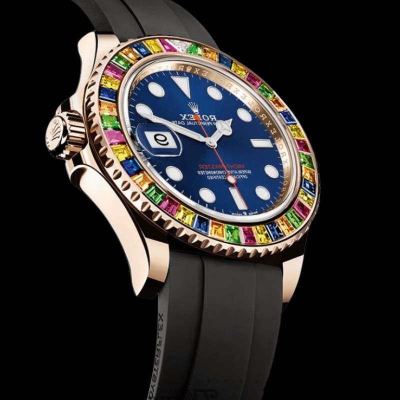 Rolex Yacht-Master 116695 Black Rubber Strap Blue Dial 40MM Mens Replica Watch