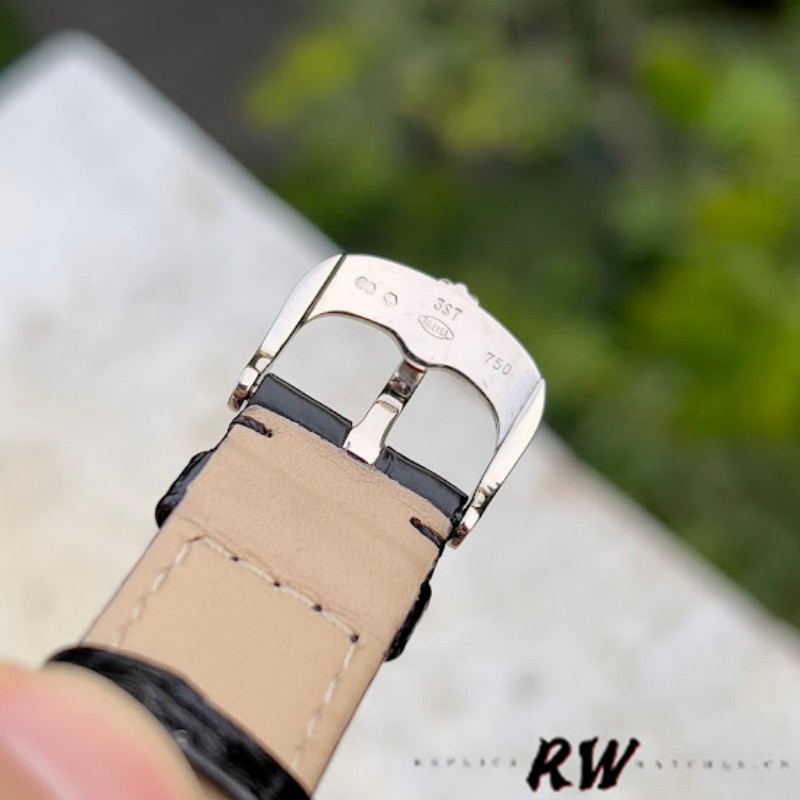 Rolex Cellini Dual Time 50529 Silver Sunburst Dial Black Leather Strap 39mm Mens Replica Watch