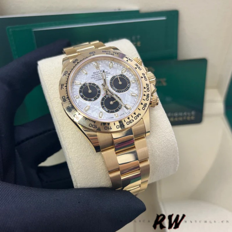 Rolex Daytona 116508 Yellow Gold Meteorite Grey Dial 40MM Mens Replica Watch