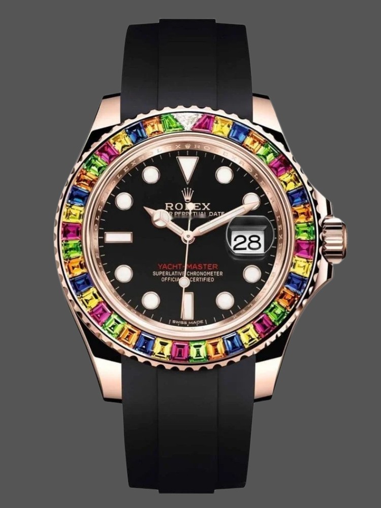 Rolex Yacht-Master 116695 Black Rubber Strap Black Dial 40MM Mens Replica Watch