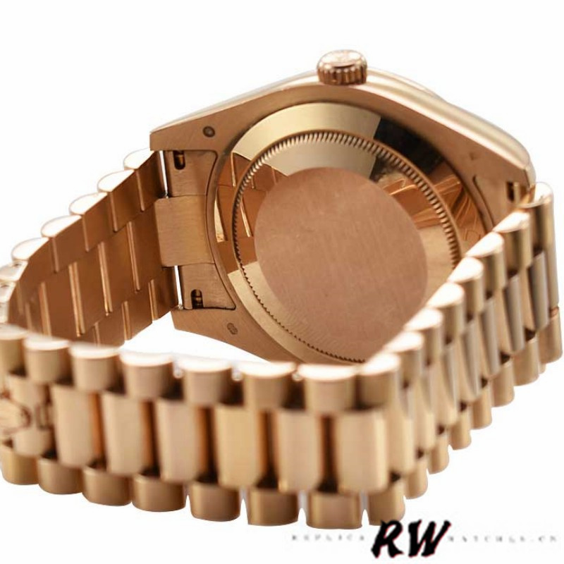 Rolex Day-Date 218235 Black Concentric Arabic Dial Rose Gold 41MM Mens Replica Watch