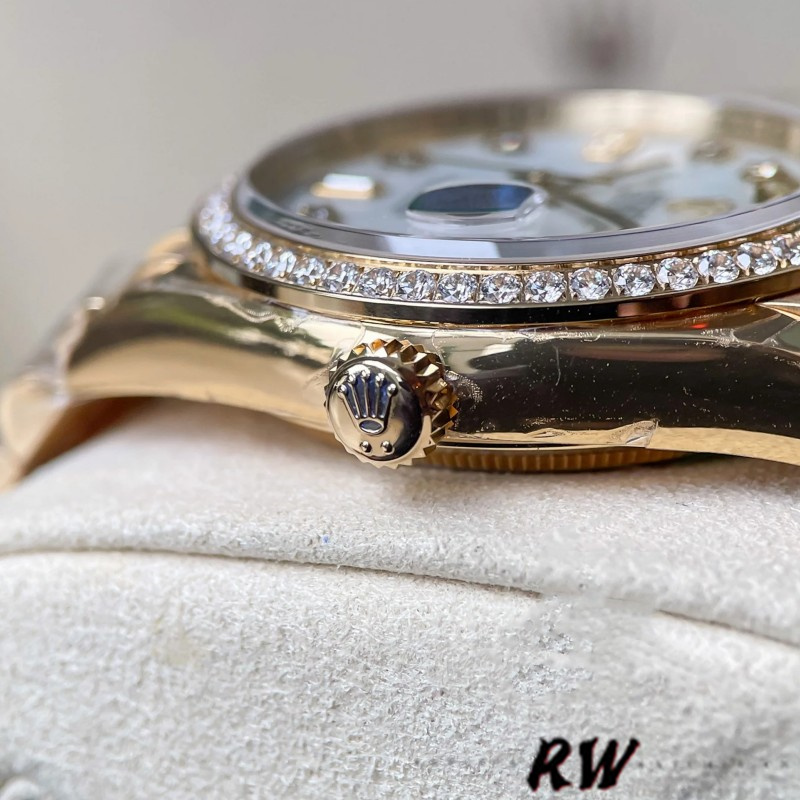 Rolex Day Date 128348RBR MOP Yellow Gold 36MM Unisex Replica Watch