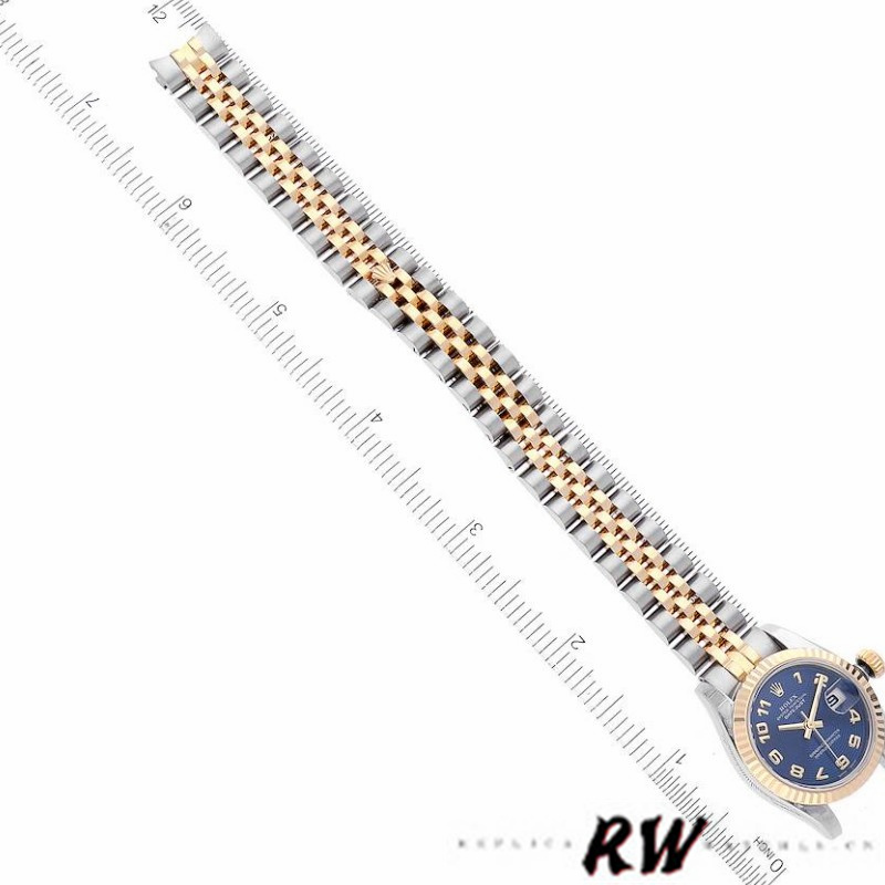Rolex Datejust 179173 Concentric Circle Blue Dial Fluted Bezel 26MM Lady Replica Watch