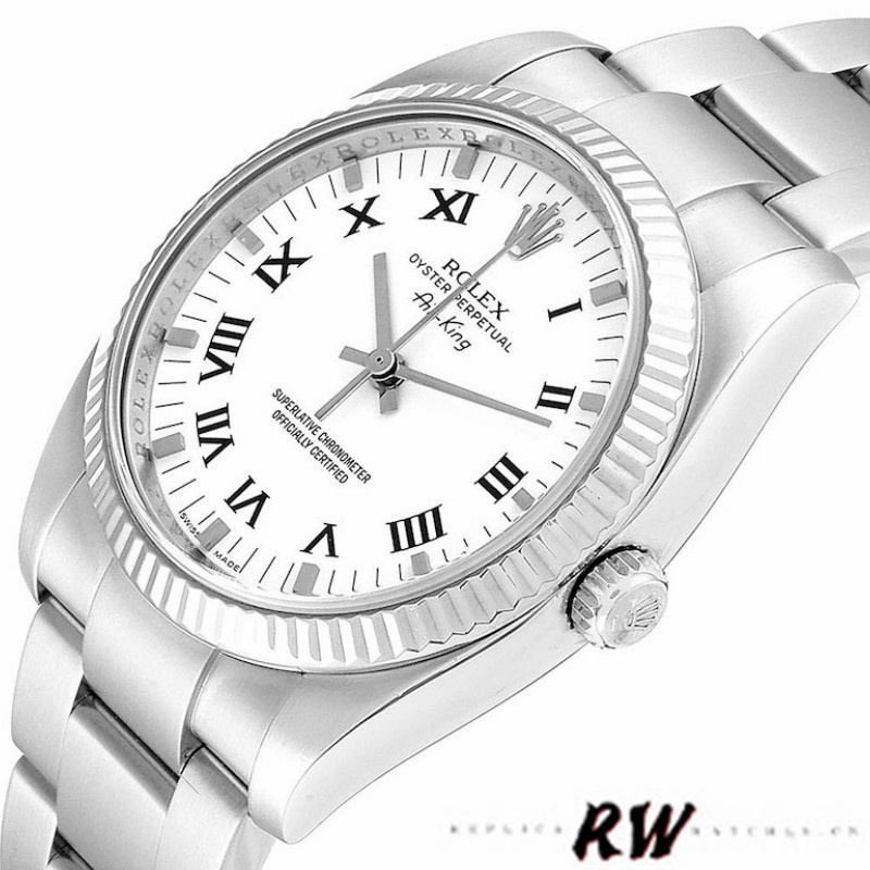 Rolex Oyster Perpetual Air-King 114234 White Dial 34mm Unisex Replica Watch