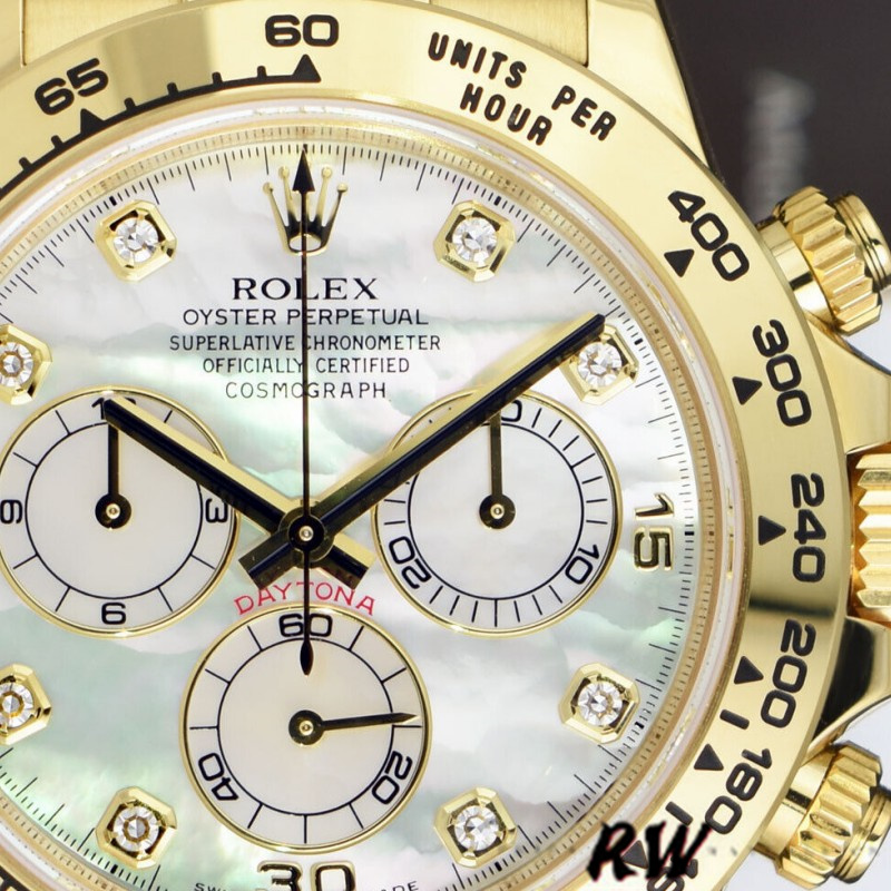 Rolex-Daytona 116528 Yellow Gold MOP Diamond 40mm Mens Replica Watch