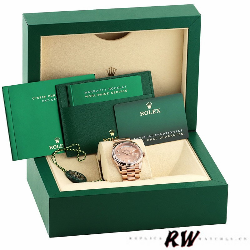 Rolex Day-Date m128235 0009 Everose Gold Pink Rose Dial 36MM Unisex Replica Watch
