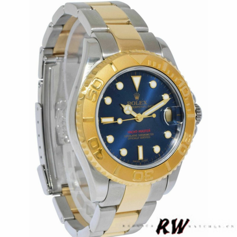 Rolex Yacht-Master 168623 Steel and Gold Blue Dial 35MM Unisex Replica Watch