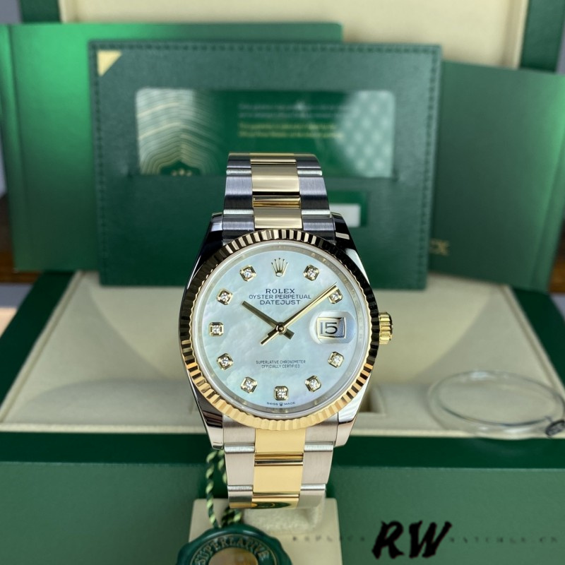 Rolex Datejust 126233 White MOP Diamond Dial 36MM Unisex Replica Watch
