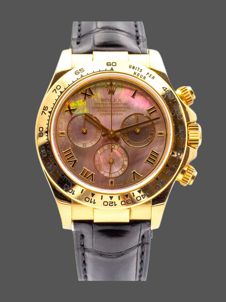 Rolex Daytona 116518 Black MOP Roman Dial 40mm Mens Replica Watch