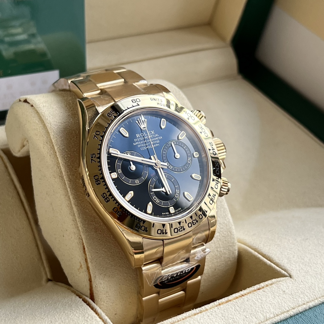 Rolex Daytona 116508 Yellow Gold Black Index Dial 40MM Mens Replica Watch