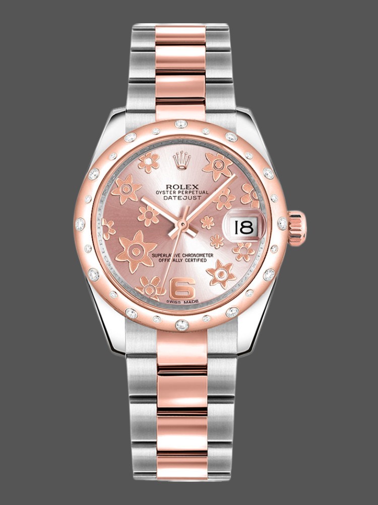 Rolex Datejust 178341 Everose Gold Pink Floral Dial 31MM Lady Replica Watch