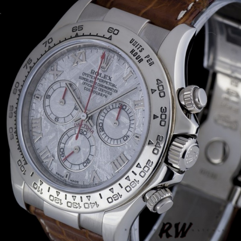 Rolex Daytona 116519 Brown Leather strap Meteorite Dial 40mm Mens Replica Watch