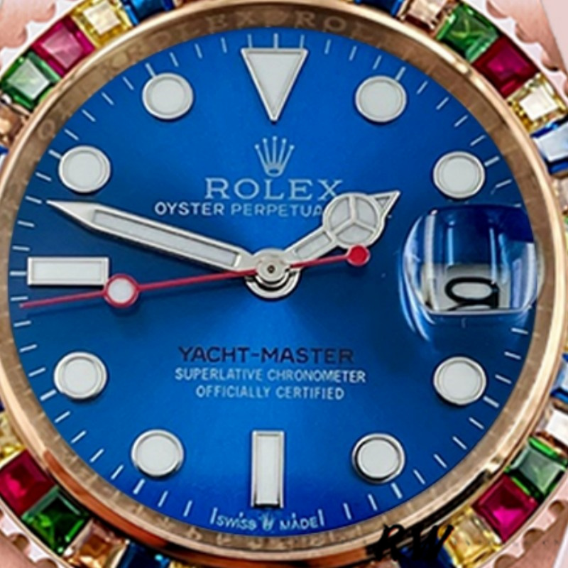 Rolex Yacht-Master 116695 Everose Gold Blue Dial 40MM Mens Replica Watch